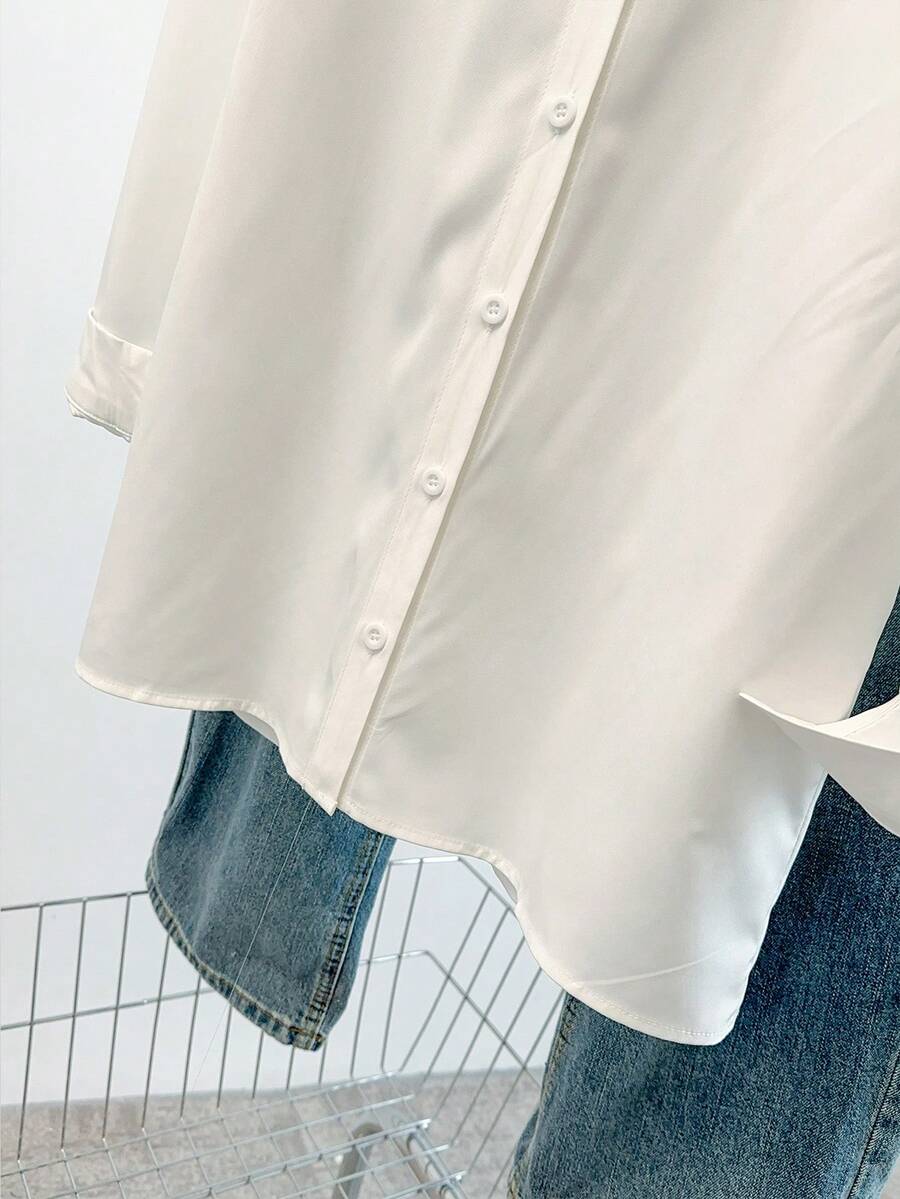 Airaco Women Solid Button-Up Shirt