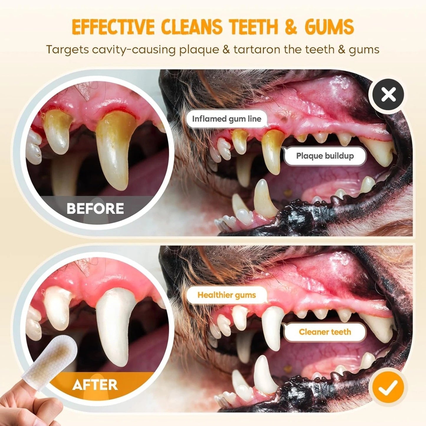 Pet Dental Care Finger Wipes
