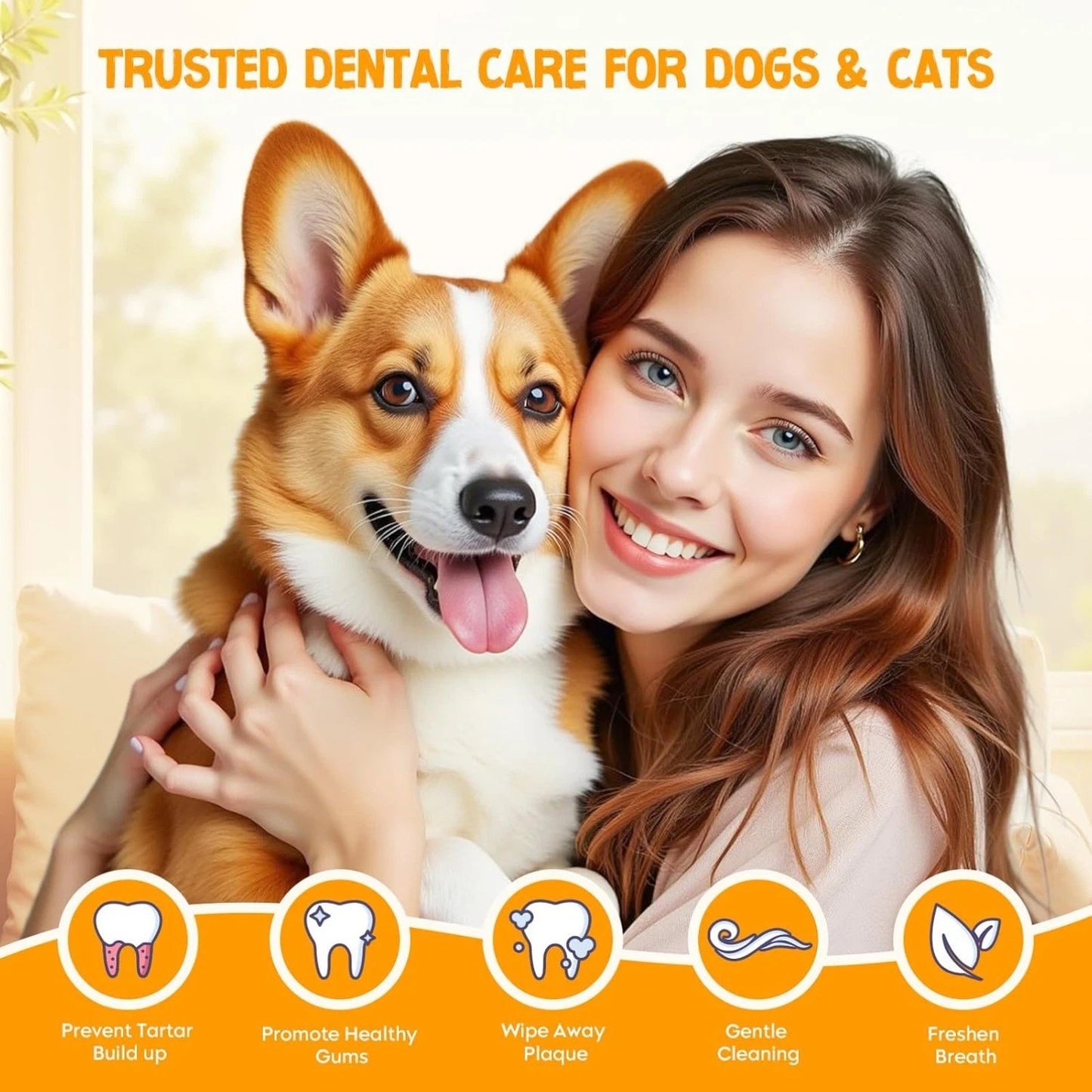 Pet Dental Care Finger Wipes