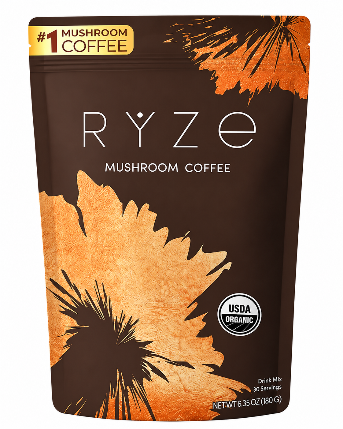 Ryze Mushroom Coffee USDA Organic | 6 Adaptogenic Mushrooms | 30 Servings