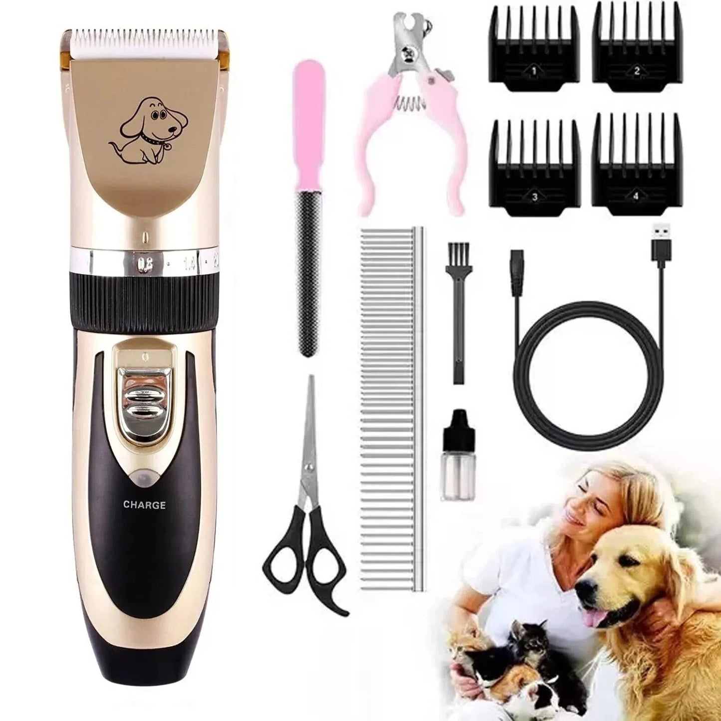 Rechargeable Pet Grooming Clipper Kit