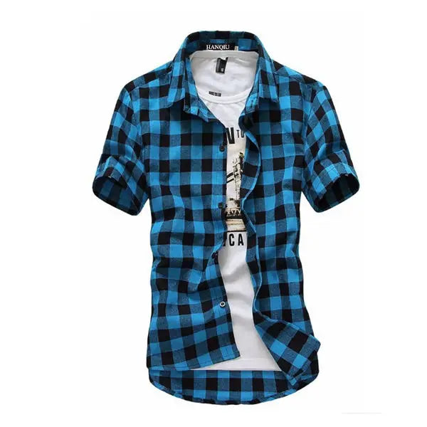 Men’s Red Black Plaid Shirt