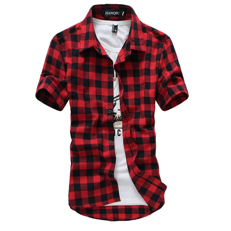 Men’s Red Black Plaid Shirt