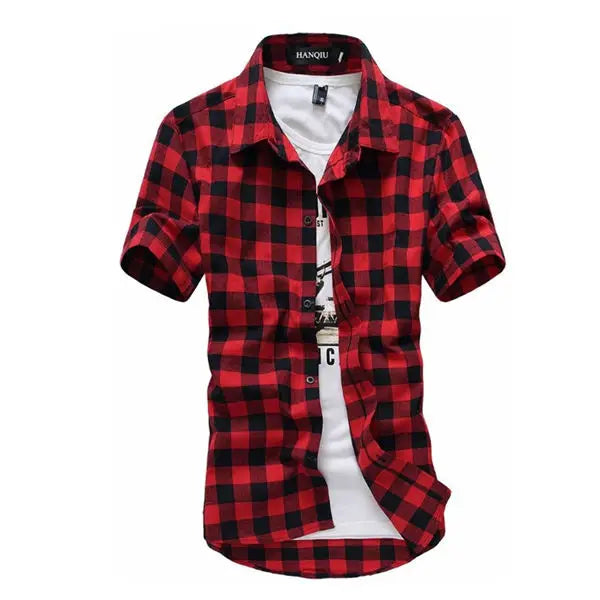 Men’s Red Black Plaid Shirt