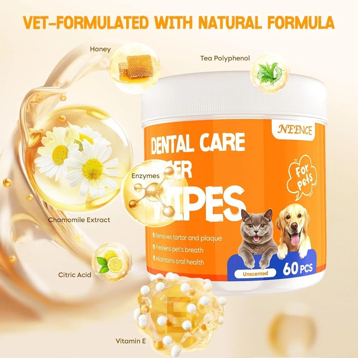 Pet Dental Care Finger Wipes
