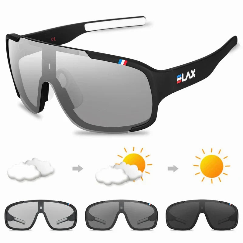 ELAX Polarized Photochromic Cycling Sunglasses
