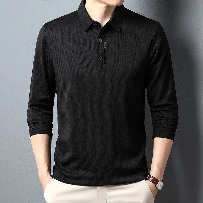 Men's Waffle Long Sleeve Polo