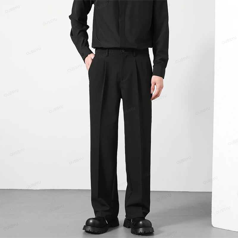 OUSSYU Autumn Men Elastic Casual Pants