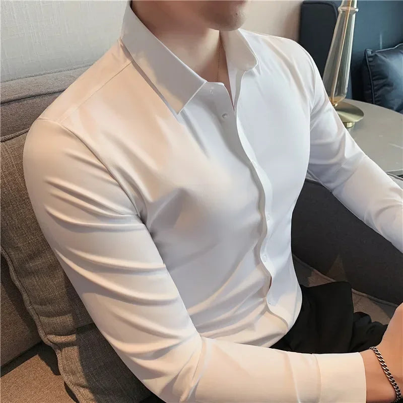 Premium Men’s Ultra-Stretch Dress Shirt