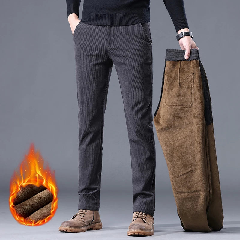 Men's Fleece Corduroy Winter Pants