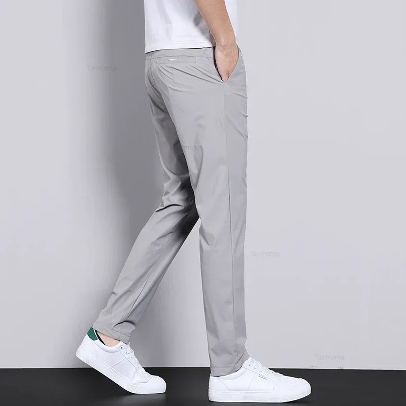 Men's Ice Silk Summer Business Trousers