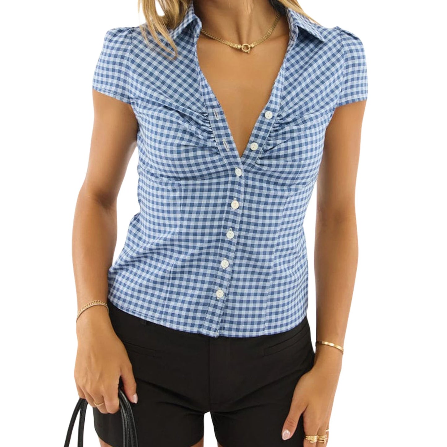 Women’s Plaid Short Sleeve Shirt
