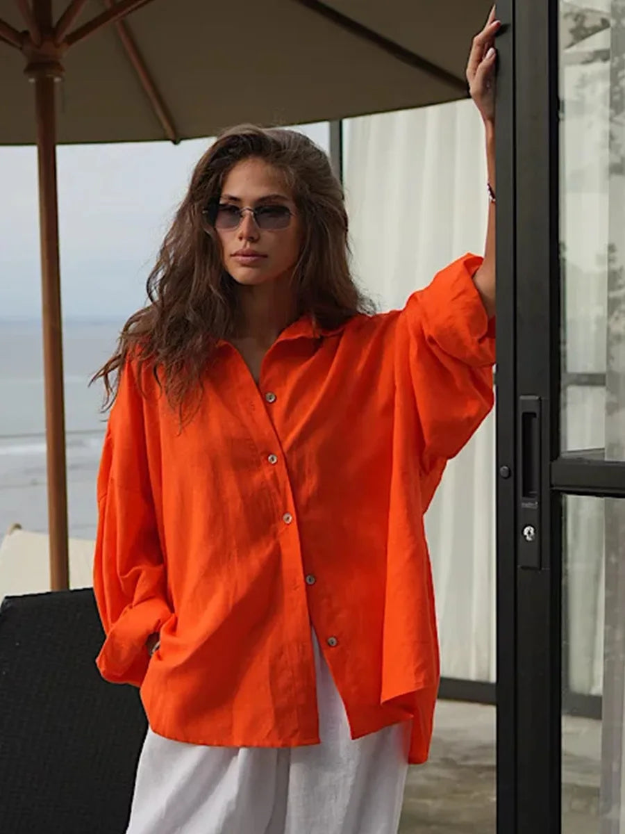 Bornladies Cotton Loose Casual Shirt