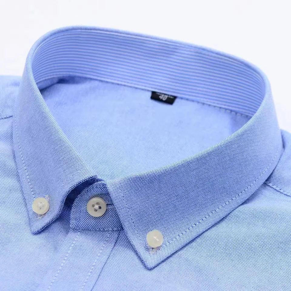 Men's Cotton Plaid Oxford Dress Shirt