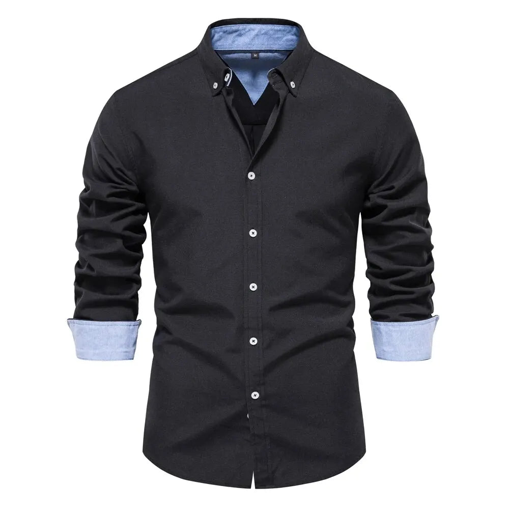 AIOPESON Men's Cotton Oxford Shirt