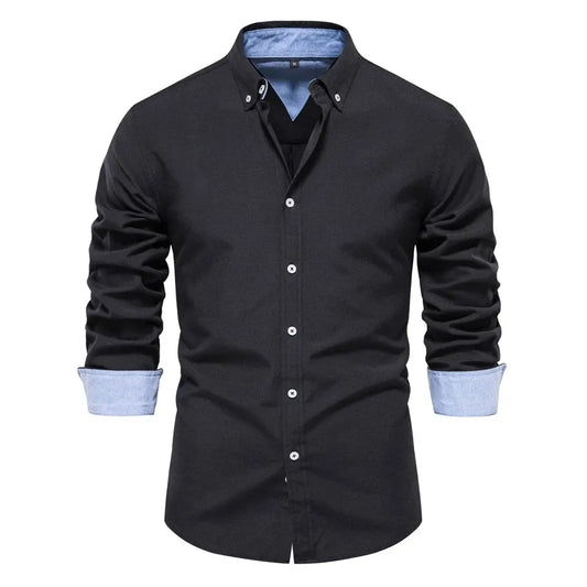 AIOPESON Men's Cotton Oxford Shirt