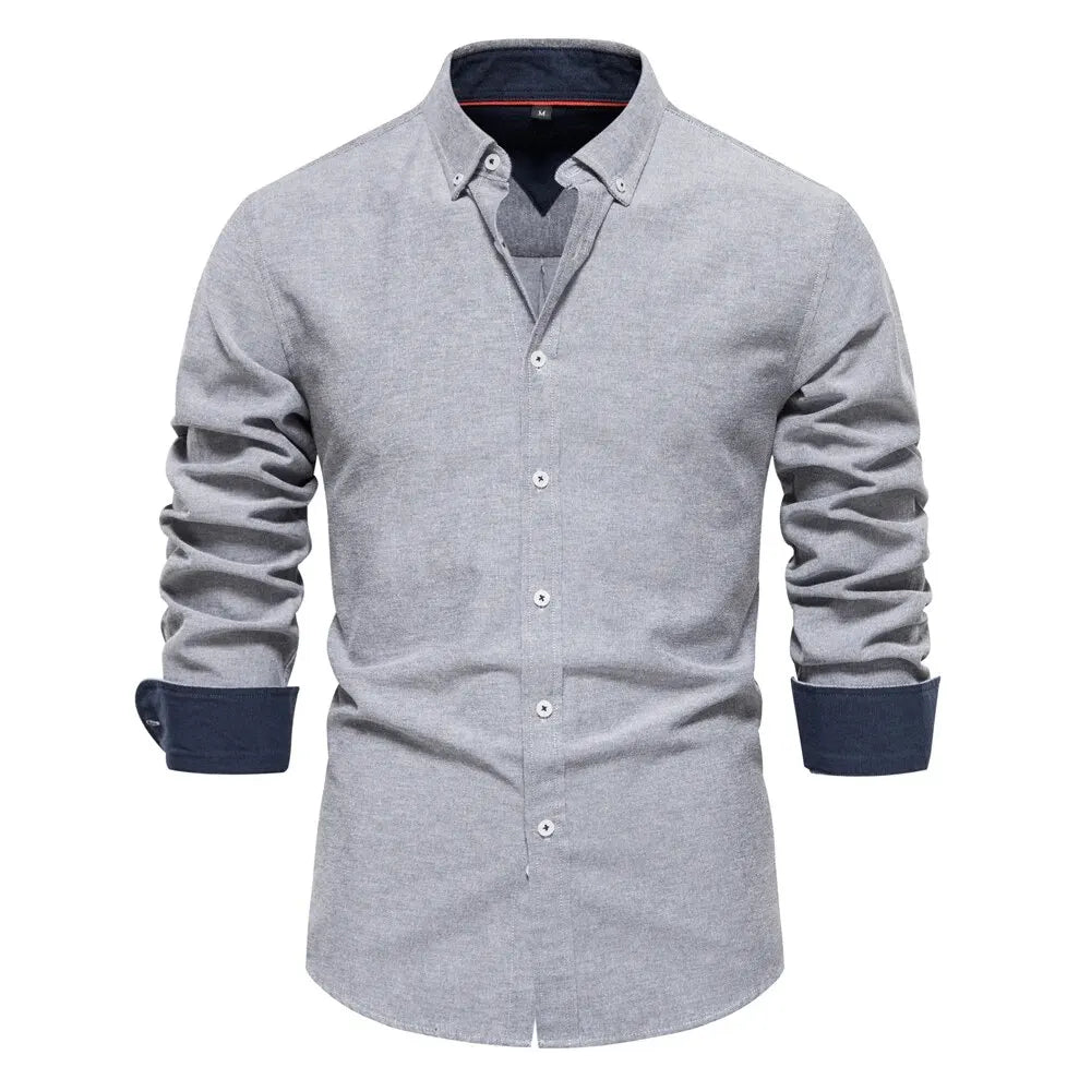 AIOPESON Men's Cotton Oxford Shirt