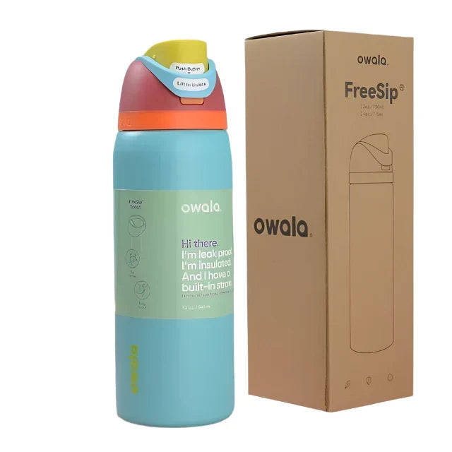 Owala FreeSip White Engraved Bottle