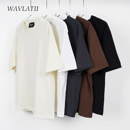 WAVLATII Unisex Oversized Summer T-Shirt