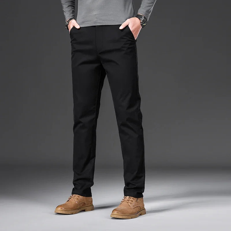 Men's Cotton Slim Straight Casual Pants