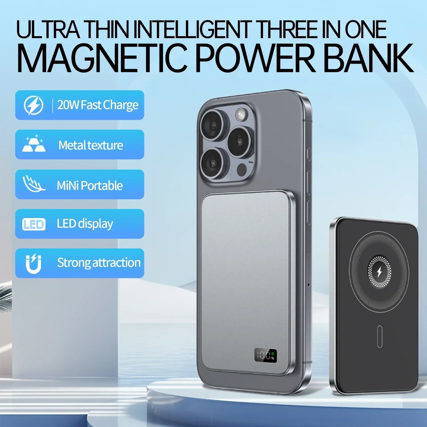 Ultra-Thin Alloy Magnetic PowerBank
