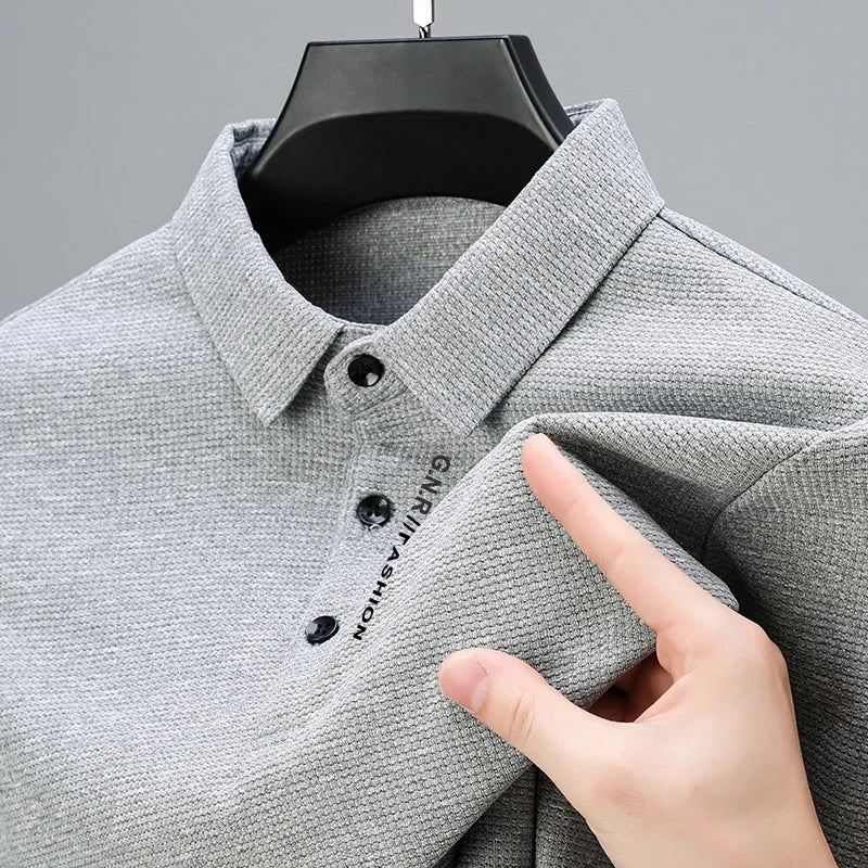Men's Waffle Long Sleeve Polo