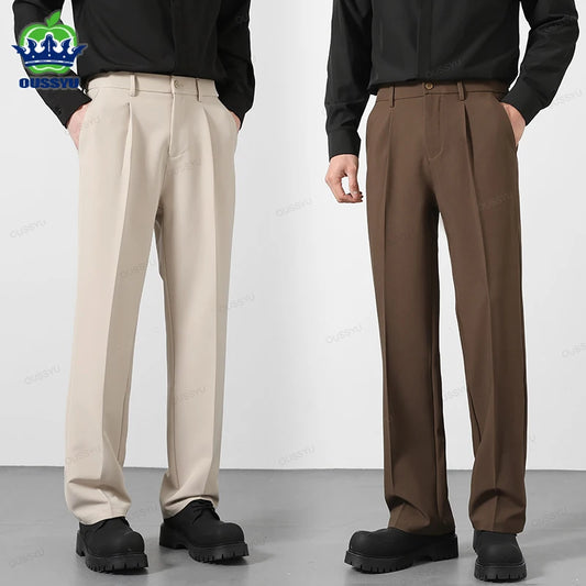OUSSYU Autumn Men Elastic Casual Pants