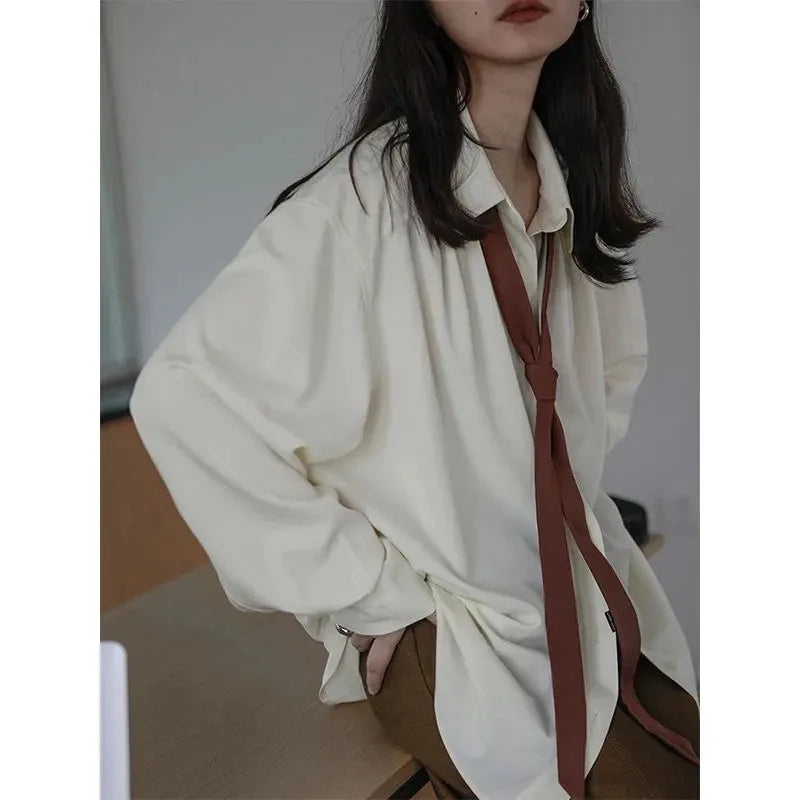 Women’s Korean Oversize Button-Up Shirt