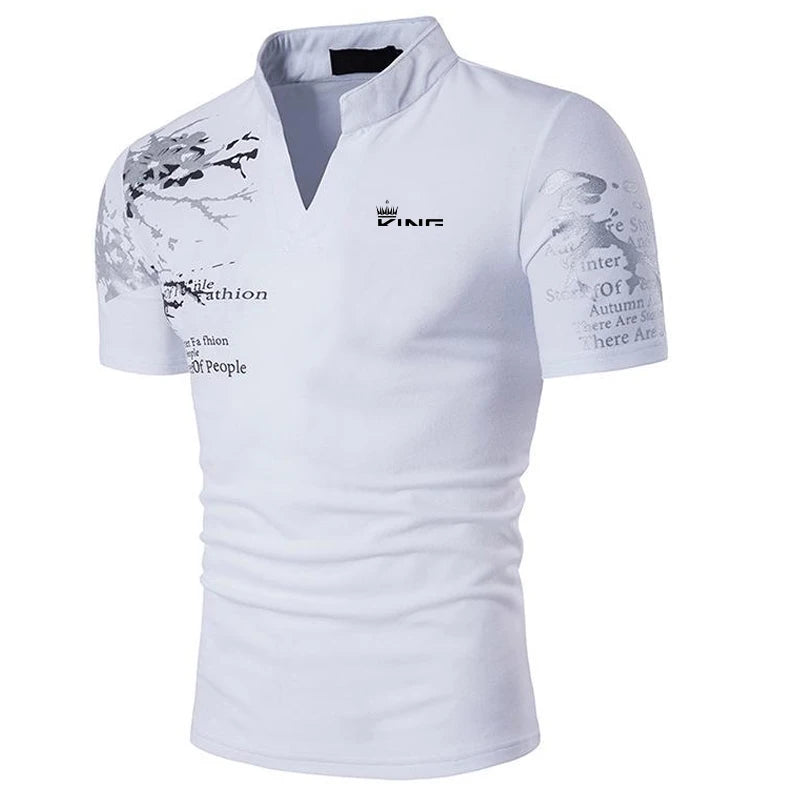 Men's Graphic Print Polo Shirt