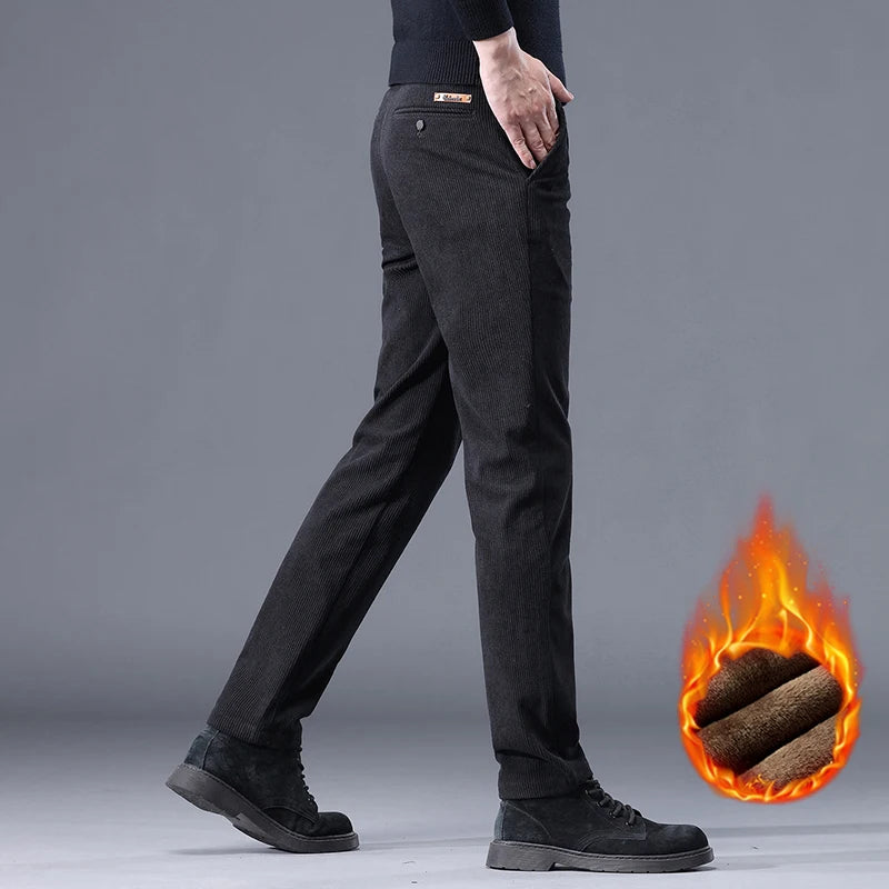 Men's Fleece Corduroy Winter Pants