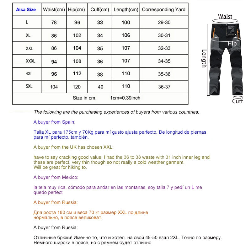 TRVLWEGO Men Summer Hiking Trousers