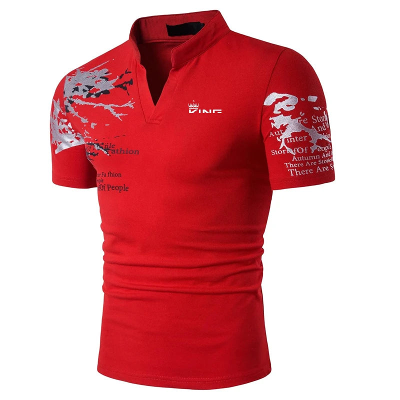 Men's Graphic Print Polo Shirt