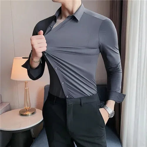 Premium Men’s Ultra-Stretch Dress Shirt