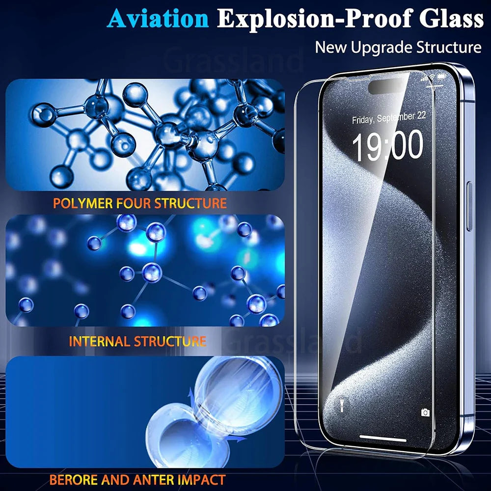 4Pcs iPhone Screen Protector Glass