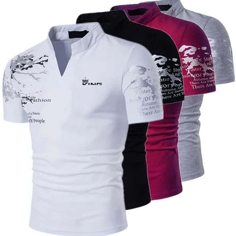 Men's Graphic Print Polo Shirt