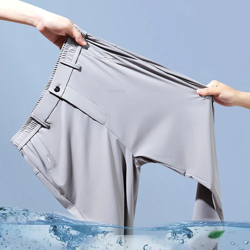 Men's Ice Silk Summer Business Trousers
