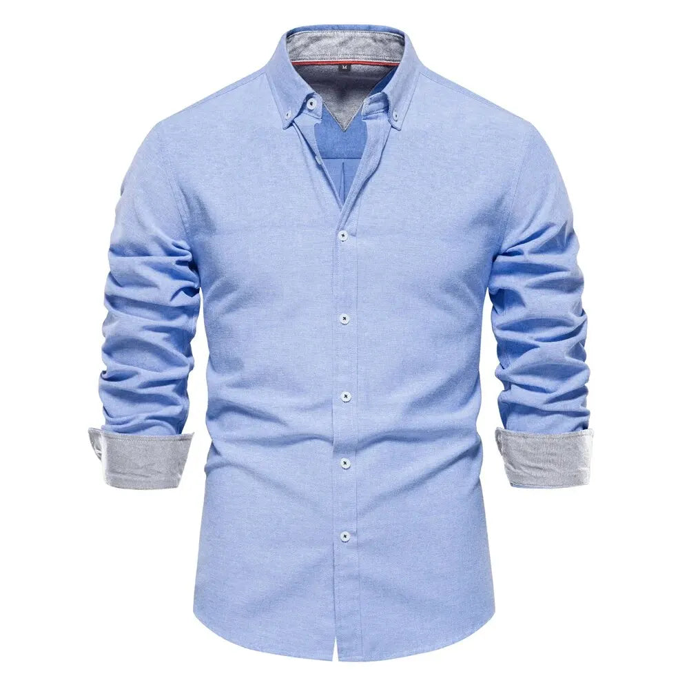 AIOPESON Men's Cotton Oxford Shirt