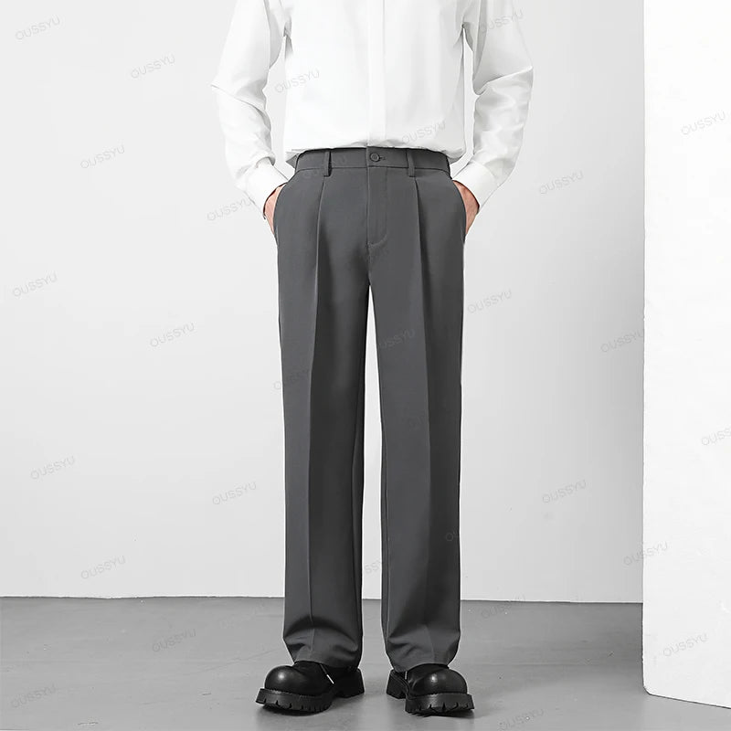 OUSSYU Autumn Men Elastic Casual Pants