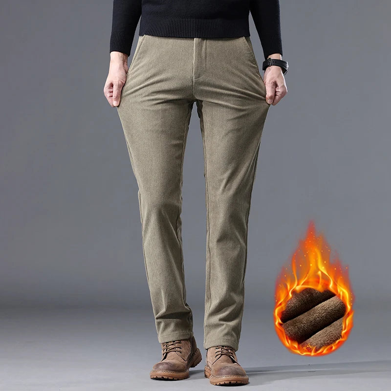 Men's Fleece Corduroy Winter Pants