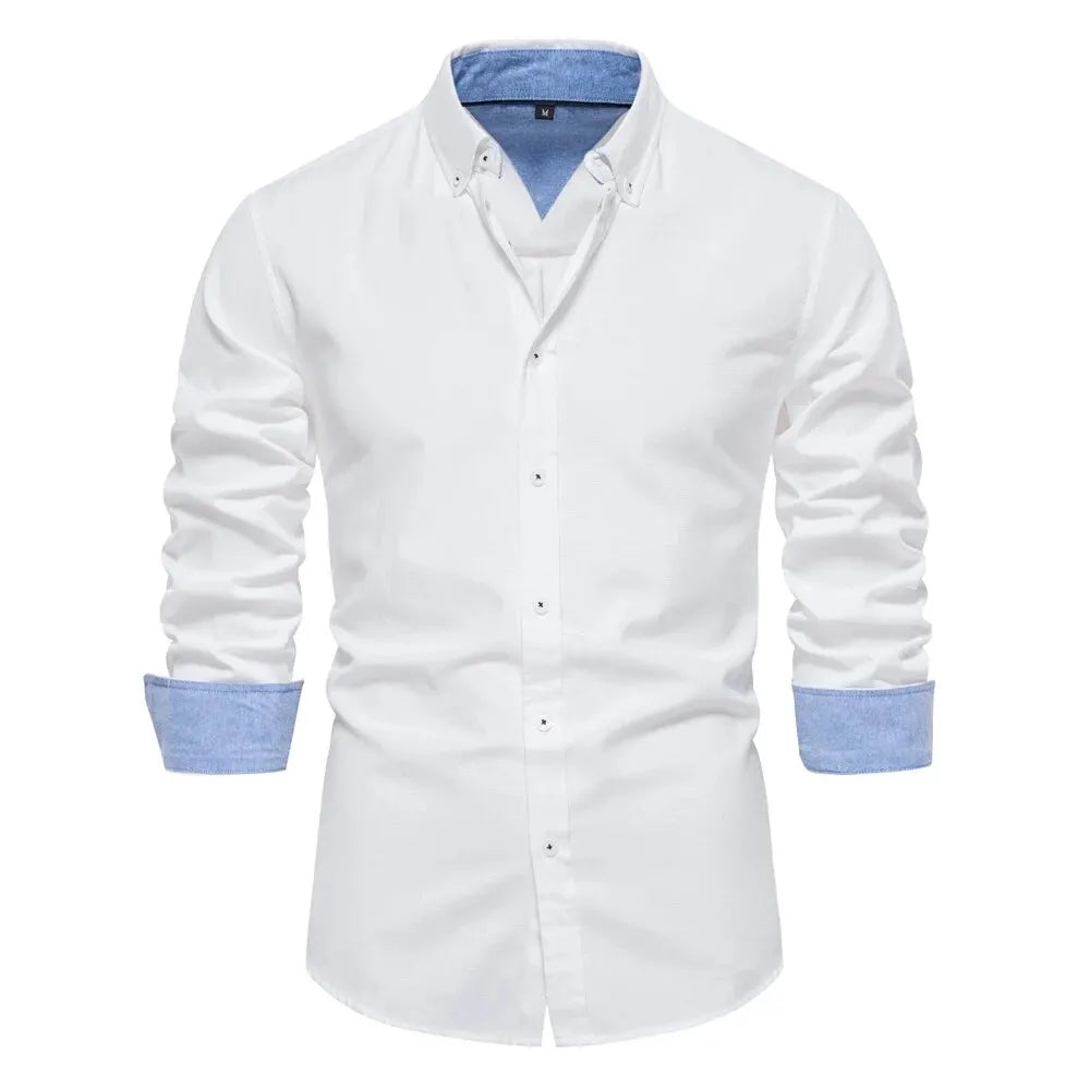 AIOPESON Men's Cotton Oxford Shirt