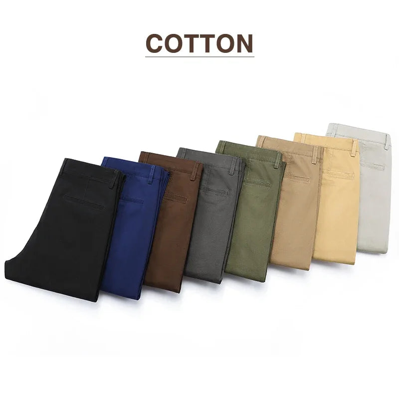 Men's Cotton Slim Straight Casual Pants