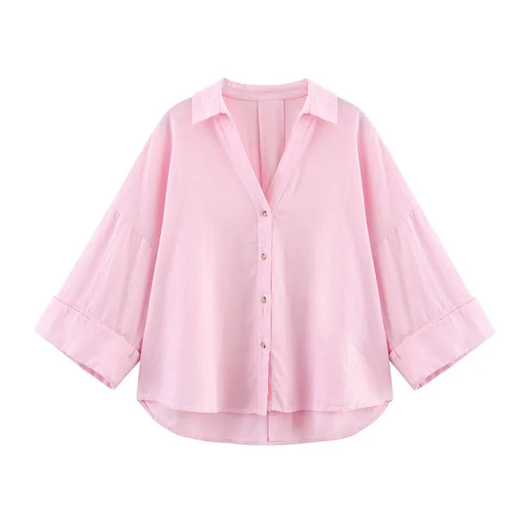 HipSeam Asymmetric Hem Women Shirt