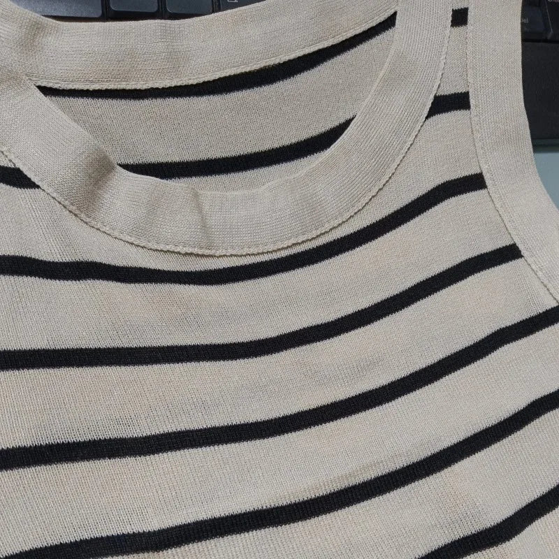 Women’s Striped Summer Knit Waistcoat