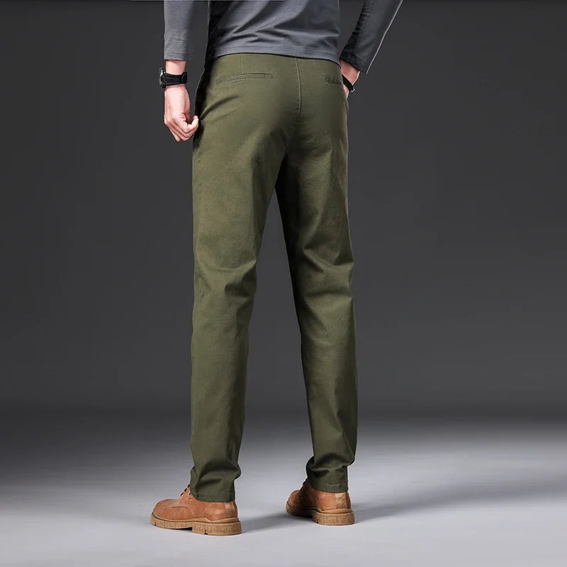 Men's Cotton Slim Straight Casual Pants