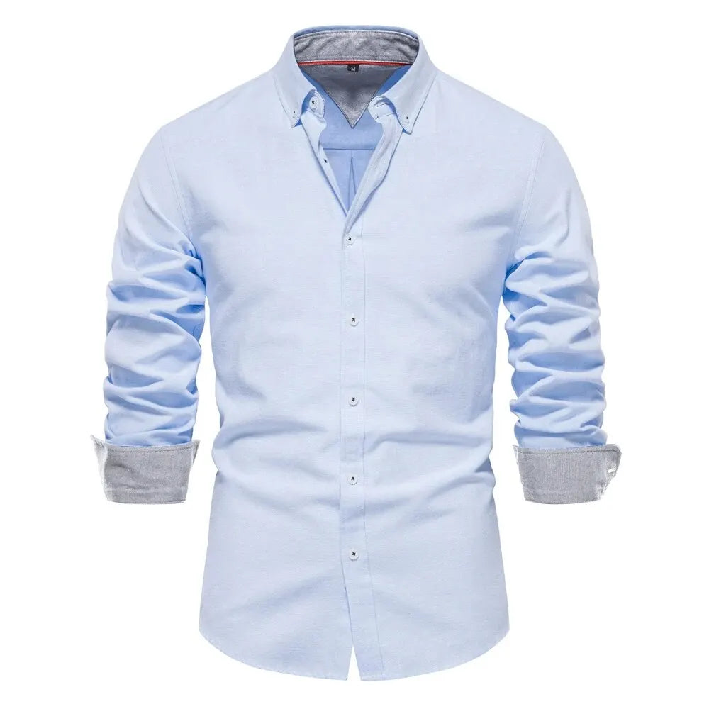 AIOPESON Men's Cotton Oxford Shirt
