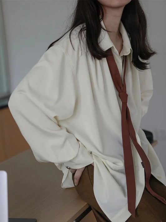 Women’s Korean Oversize Button-Up Shirt