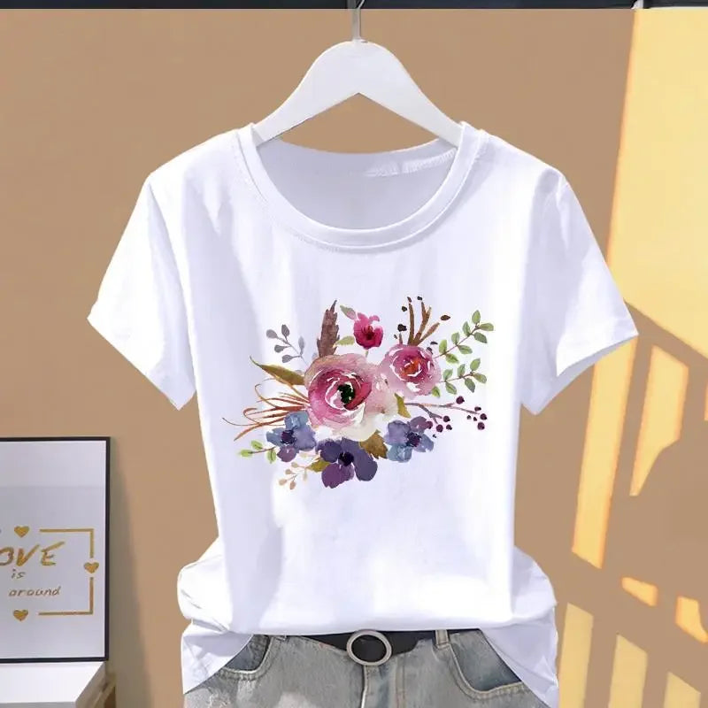 Women Floral Print Oversized T-Shirt