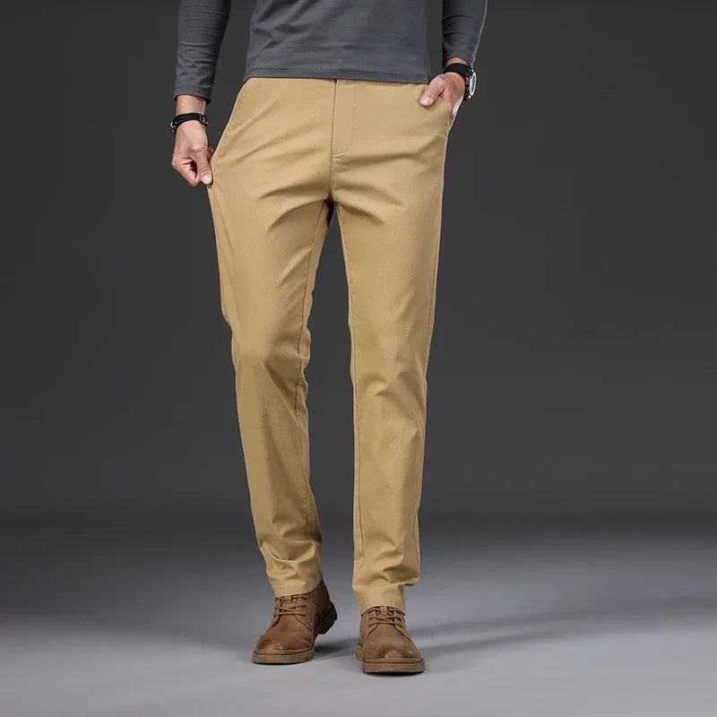 Men's Cotton Slim Straight Casual Pants