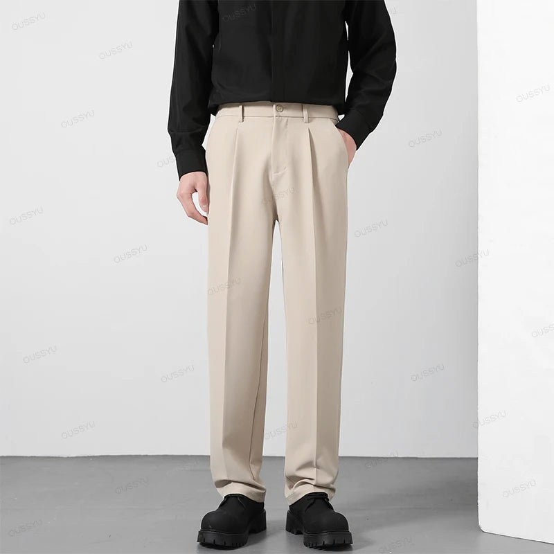 OUSSYU Autumn Men Elastic Casual Pants