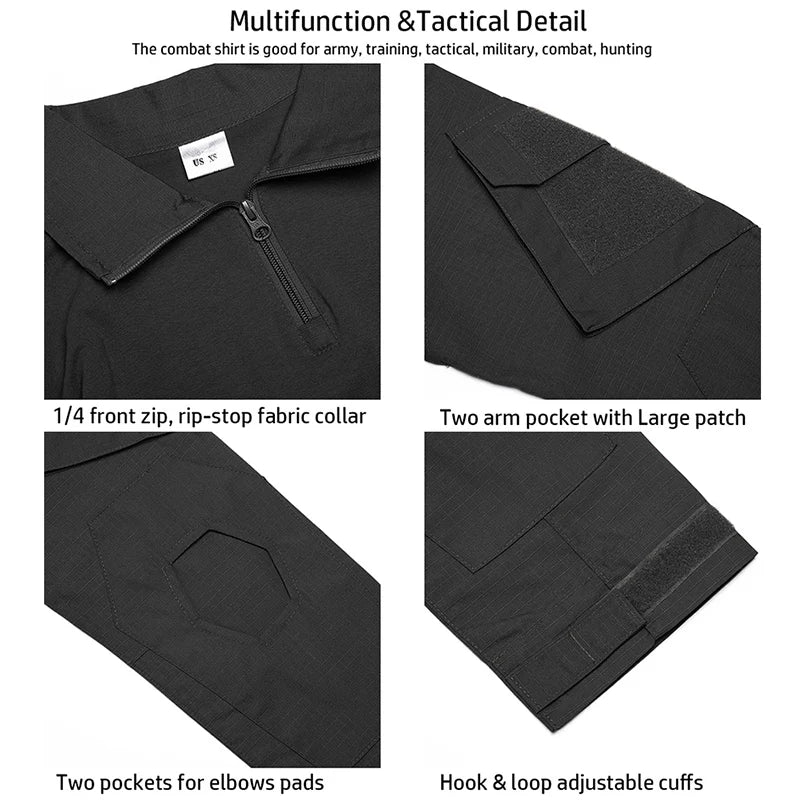 Men's Tactical 1/4 Zip Combat Shirt